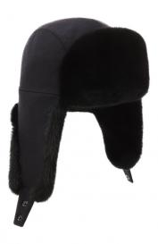 Кашемировая шапка-ушанка с мехом норки VICTORIA KUSENKOVA