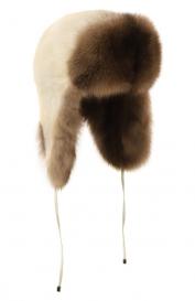 Меховая шапка-ушанка из норки и соболя VICTORIA KUSENKOVA