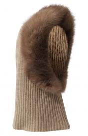 Шерстяной капюшон с мехом соболя VICTORIA KUSENKOVA