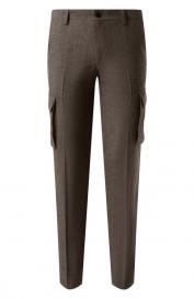 Брюки-карго из шерсти и льна Corneliani