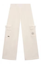 Хлопковые брюки-карго Monnalisa