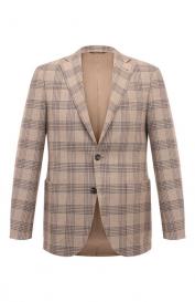 Пиджак из хлопка и льна Canali