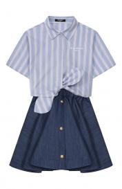 Платье из лиоцелла и хлопка Balmain