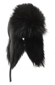 Шерстяная шапка-ушанка с мехом песца Yves Salomon