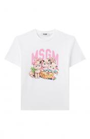Хлопковая футболка MSGM Kids
