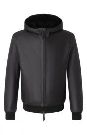 Кожаный бомбер с подкладкой из бобра MVST