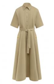 Платье из хлопка и льна Valentino