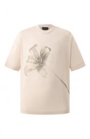 Футболка из лиоцелла и хлопка Emporio Armani