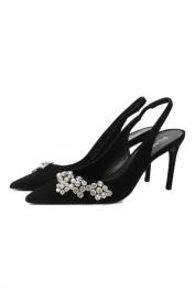 Замшевые туфли Stuart Crystal Fleur 85 Stuart Weitzman