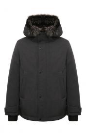 Пуховик с отделкой из песца Yves Salomon