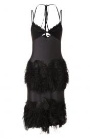 Платье с отделкой перьями страуса The Attico
