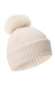 Кашемировая шапка с отделкой из песца Yves Salomon