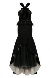 Платье с отделкой стразами и бисером Oscar de la Renta