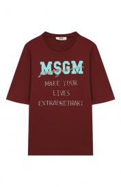 Хлопковая футболка MSGM Kids