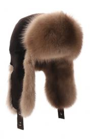 Меховая шапка-ушанка из норки и соболя VICTORIA KUSENKOVA