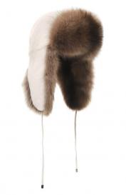 Меховая шапка-ушанка из норки и соболя VICTORIA KUSENKOVA