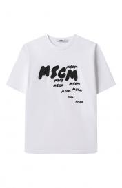 Хлопковая футболка MSGM Kids