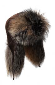 Шапка-ушанка с мехом лисы VICTORIA KUSENKOVA
