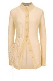 Блузка с отделкой перьями страуса The Attico