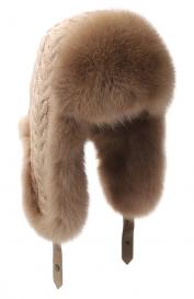 Комбинированная шапка-ушанка из соболя Black Sable