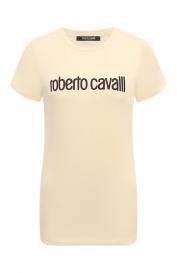 Хлопковая футболка Roberto Cavalli