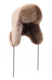 Кашемировая шапка-ушанка с мехом соболя FurLand