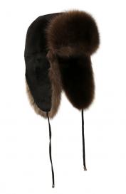 Меховая шапка-ушанка из норки и соболя VICTORIA KUSENKOVA