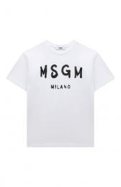 Хлопковая футболка MSGM Kids