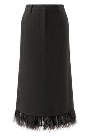 Шерстяная юбка с отделкой перьями Brunello Cucinelli