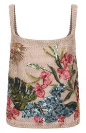 Топ из хлопка и шелка Elie Saab