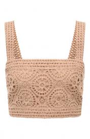 Топ из хлопка и шелка Elie Saab