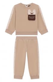 Хлопковый комплект из толстовки и брюк Monnalisa