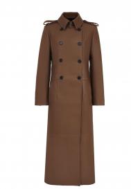 Кожаный двубортный плащ Сиенна THE REAL BASE