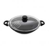 Сковорода-вок со стеклянной крышкой 32 см  (0275) SKK