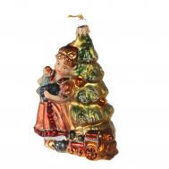 Игрушка елочная новогодняя  int девочка с елкой 12 см Krebs