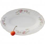 Блюдо овальное  Дикая роза, отводка золото 24 см BERNADOTTE
