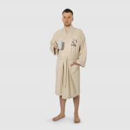 Халат мужской махровый  Sauna Kimono brown M Asil
