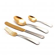 Набор столовых приборов  Sirius Mat+Old Gold 6 персон 24 предмета Herdmar