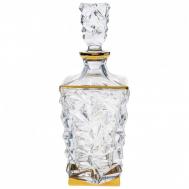 Штоф  Glacier декор отводка золото 900 мл Bogemia Jihlava