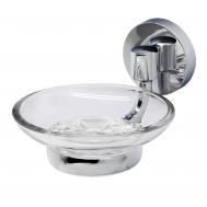 Мыльница стеклянная  латунь хром Wasserkraft