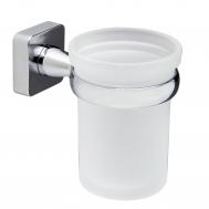 Подстаканник одинарный, стекло  прозрачный с серебряным (6528) Wasserkraft
