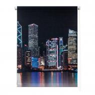 Штора рулонная  Сити ночь черный 140х175 см Уют