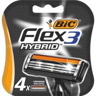 Сменные кассеты для бритья  Flex Hybrid 3 4 шт BIC