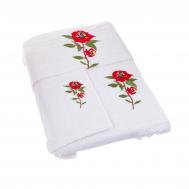 Полотенца набор 3шт  РОЗА-ГТ /БЕЛЫЙ Grand textile