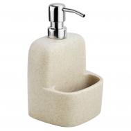 Дозатор с емкостью для губки  бежевый 11,9х10х18,3 см Wasserkraft