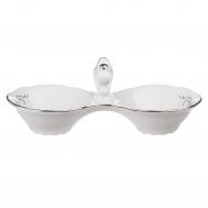 Солонка двойная 1794 декор серый орнамент, отводка платина THUN