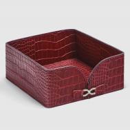 Подставка  для салфеток бордовая 16x16x7 см Deria