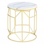 Столик интерьерный  43х43х50 см с белым мрамором ГЛАСАР