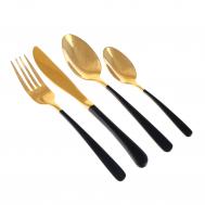 Набор столовых приборов  Золото/черный 24 предмета SKK