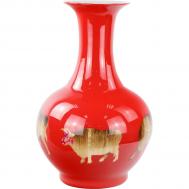 Ваза  красная быки 36x36x60см ГЛАСАР